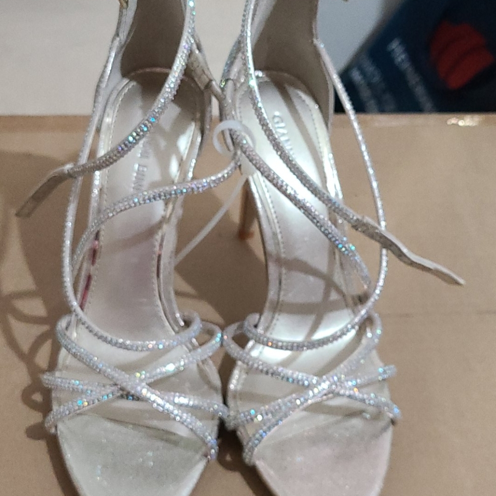 Silver high heel